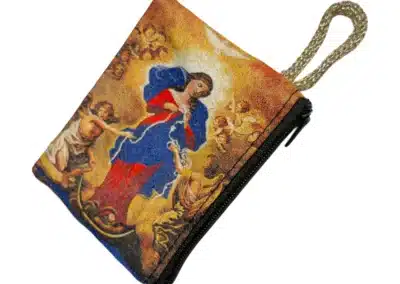 Mary Undoer of Knots Rosary Pouch – Tapestry Zipper Case – 3" × 4": A000012-3