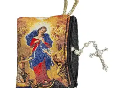 Mary Undoer of Knots Rosary Pouch – Tapestry Zipper Case – 3" × 4": A000012-4