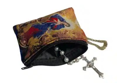 Mary Undoer of Knots Rosary Pouch – Tapestry Zipper Case – 3" × 4": A000012-5