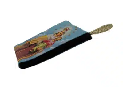 Our Lady of Mount Carmel with Child Jesus Rosary Pouch – Tapestry Zipper Case – 3" × 4": A000013-1