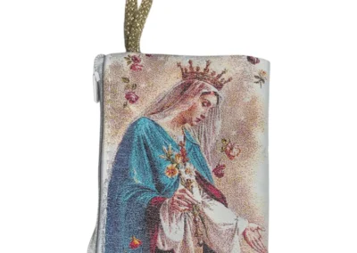 Mystical Rose Rosary Pouch – Rosa Mystica Tapestr: y Zipper Case – 3" × 4"A000016-1