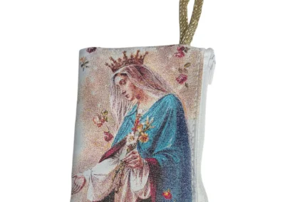 Mystical Rose Rosary Pouch – Rosa Mystica Tapestry Zipper Case – 3" × 4": A000016-2