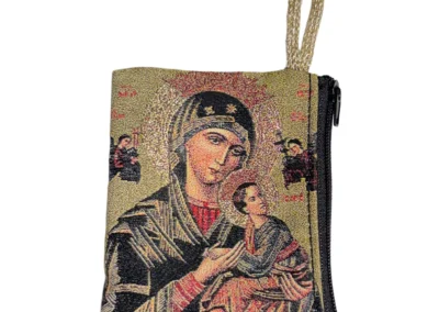 Our Lady of Perpetual Help Rosary Pouch – Tapestry Zipper Case – 3" × 4": A000018-2