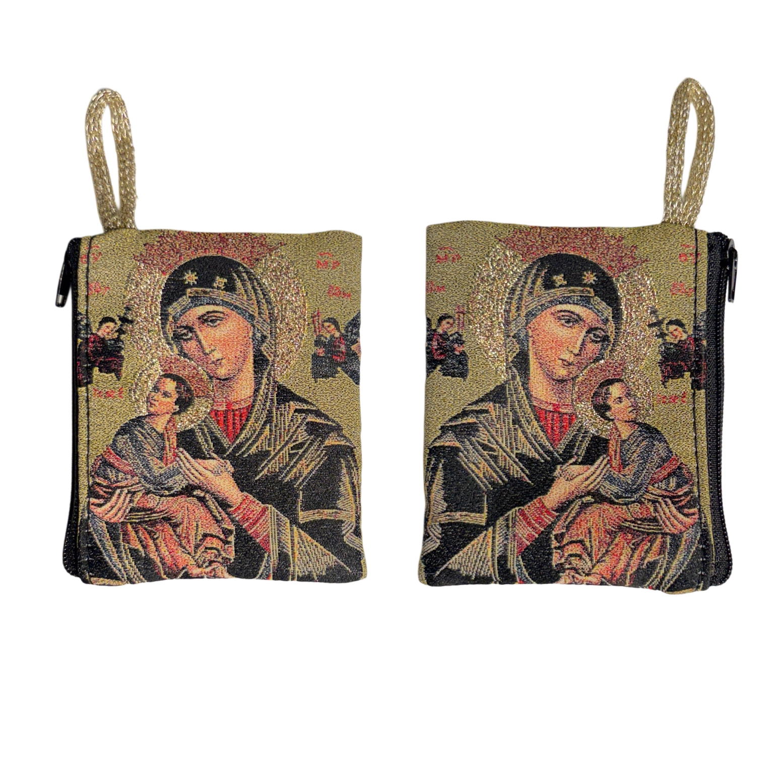 Our Lady of Perpetual Help Rosary Pouch – Tapestry Zipper... Our Lady of Perpetual Help Rosary Pouch – Tapestry Zipper Case – 3" × 4"