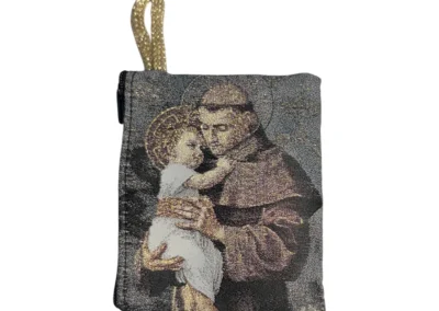 Saint Anthony Rosary Pouch – Tapestry Zipper Case – 3" × 4": A000019-1