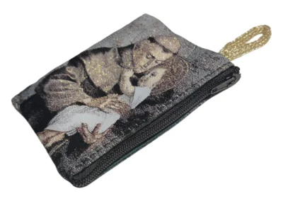Saint Anthony Rosary Pouch – Tapestry Zipper Case – 3" × 4": A000019-3