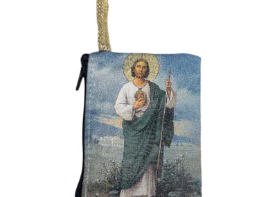 Saint Jude Rosary Pouch – Tapestry Zipper Case – 3" × 4": A000022-1