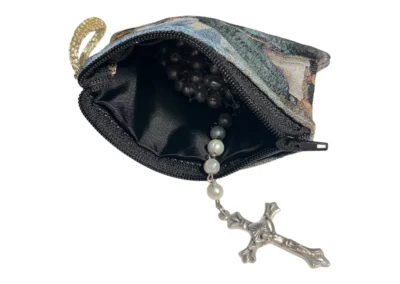 Saint Jude Rosary Pouch – Tapestry Zipper Case – 3" × 4":A000022-4