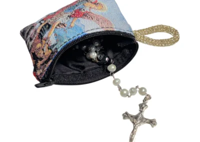 Saint Michael the Archangel Rosary Pouch – Tapestry Zipper Case – 3" × 4": A000023-5