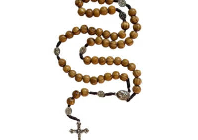 Mary Wooden Rosary in Prayer Tin – Handcrafted 10mm Beads – 18"