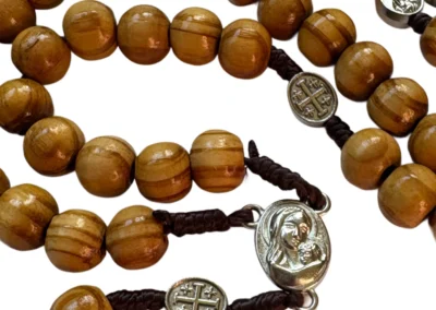 Mary Wooden Rosary in Prayer Tin – Handcrafted 10mm Beads – 18": A000024-3