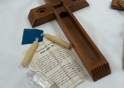 Vintage Catholic Sick Call Crucifix Set – Max F. Rutecki Funeral Director, Buffalo, NY – Complete c. 1945–1960:AHZ0004-1