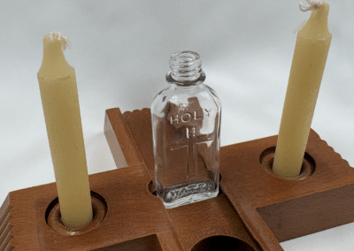 Vintage Catholic Sick Call Crucifix Set – Max F. Rutecki Funeral Director, Buffalo, NY – Complete c. 1945–1960:AHZ0004-14