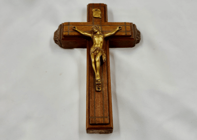 Vintage Catholic Sick Call Crucifix Set – Max F. Rutecki Funeral Director, Buffalo, NY – Complete c. 1945–1960:AHZ0004