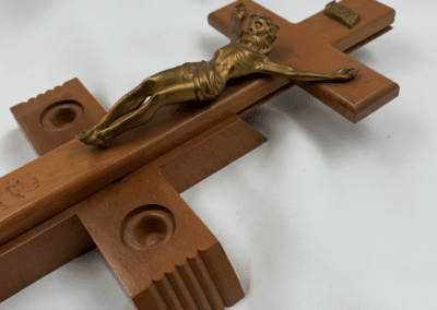 Vintage Catholic Sick Call Crucifix Set – Max F. Rutecki Funeral Director, Buffalo, NY – Complete c. 1945–1960:AHZ0004-5