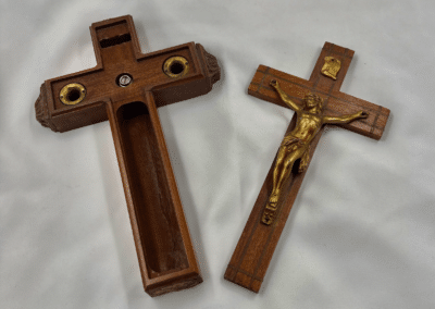 Vintage Catholic Sick Call Crucifix Set – Max F. Rutecki Funeral Director, Buffalo, NY – Complete c. 1945–1960:AHZ0004-6