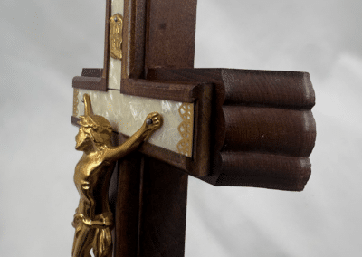 Mother-of-Pearl Style Inlay with Original Candle and Holy Water Bottle – c. 1955–1975:AHZ0005-15