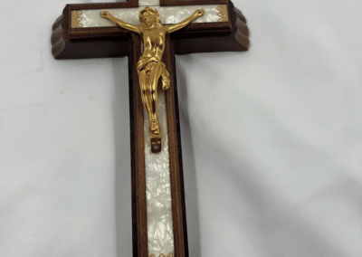 Mother-of-Pearl Style Inlay with Original Candle and Holy Water Bottle – c. 1955–1975:AHZ0005-2