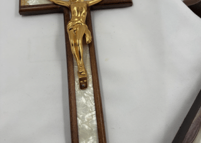 Mother-of-Pearl Style Inlay with Original Candle and Holy Water Bottle – c. 1955–1975:AHZ0005-3