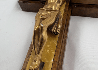 Vintage Mid-Century Catholic Sick Call Crucifix with Original Last Rites Kit – c. 1955–1975:AHZ0006-8