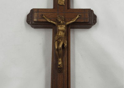 Vintage Polish-American Catholic Sick Call Crucifix – Max F. Rutecki Funeral Director – c. 1960s:AHZ0008-2
