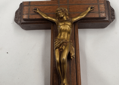 Vintage Polish-American Catholic Sick Call Crucifix – Max F. Rutecki Funeral Director – c. 1960s:AHZ0008-3