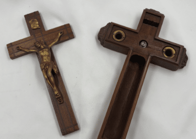Vintage Polish-American Catholic Sick Call Crucifix – Max F. Rutecki Funeral Director – c. 1960s:AHZ0008