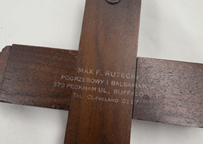 Vintage Polish-American Catholic Sick Call Crucifix – Max F. Rutecki Funeral Director – c. 1960s:AHZ0008-7