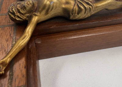 Vintage Polish-American Catholic Sick Call Crucifix – Max F. Rutecki Funeral Director – c. 1960s:AHZ0008-8