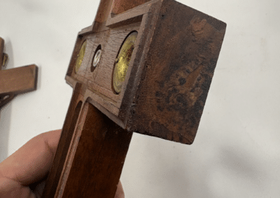 Vintage Polish Catholic Sick Call Crucifix with Hidden Last Rites Compartment – Buffalo Funeral Home – c. 1945–1960:AHZ0009-12