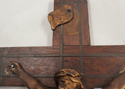 Vintage Polish Catholic Sick Call Crucifix with Hidden Last Rites Compartment – Buffalo Funeral Home – c. 1945–1960:AHZ0009-7