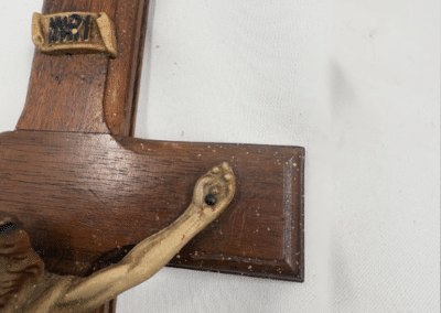 Vintage Catholic Sick Call Crucifix with Hidden Compartment, Candles & Holy Water Bottle – c. 1945–1960:AHZ0010-5