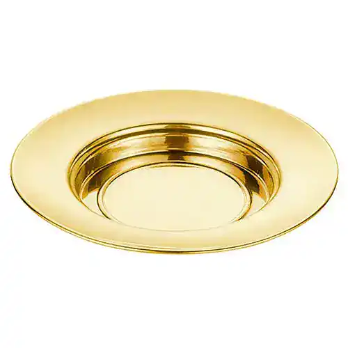 Polished Steel Bread Plate – Brass Tone Polished Steel Bread Plate – Brass Tone