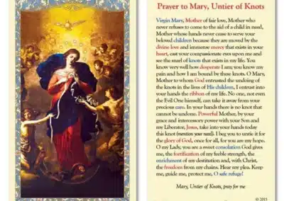Mary, Untier of Knots Laminated Holy Card - BA00014