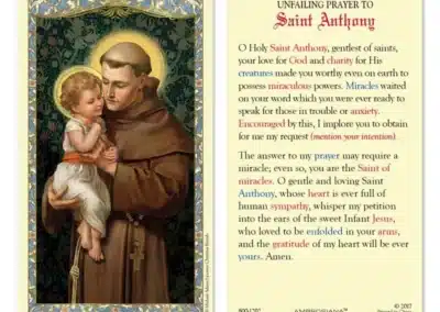 Saint Anthony Unfailing Prayer Laminated Holy Card BA00019