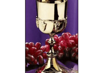 Gold Communion Cup with Grapes Design
