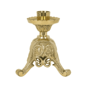 Europa Short Polished Brass Altar Candlestick