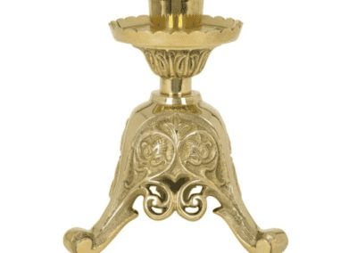 Europa Short Polished Brass Altar Candlestick