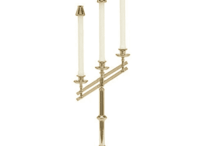 Three-Light Polished Brass Candelabra