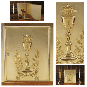 Chalice & Host Brass Tabernacle – High-Polished Solid Brass