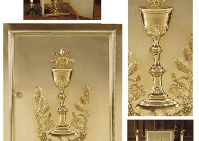 Chalice & Host Brass Tabernacle – High-Polished Solid Brass