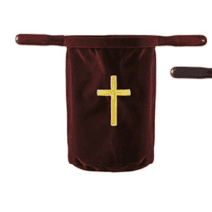 Embroidered Cross Offering Bag