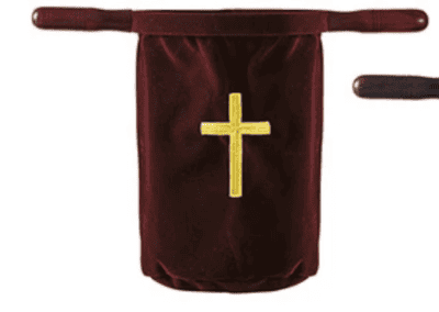 Embroidered Cross Offering Bag