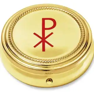 Chi Rho Pyx – Gold Finish Catholic Communion Vessel | Set of 3