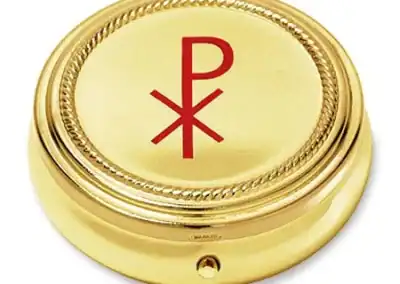 Chi Rho Pyx – Gold Finish Catholic Communion Vessel | Set of 3