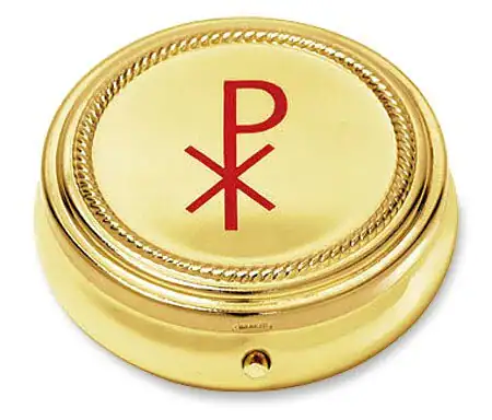Chi Rho Pyx – Gold Finish Catholic Communion Vessel |... Chi Rho Pyx – Gold Finish Catholic Communion Vessel | Set of 3
