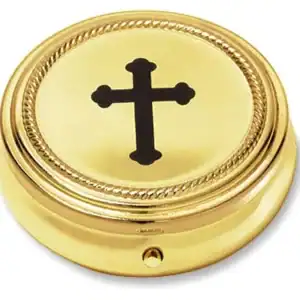 Budded Cross Pyx – Gold Finish Catholic Communion Vessel | Set of 3