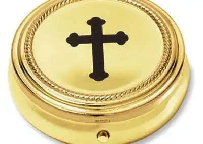 Budded Cross Pyx – Gold Finish Catholic Communion Vessel | Set of 3