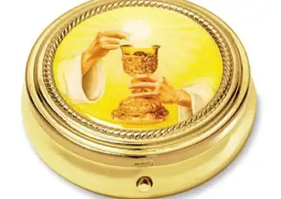 Chalice Pyx – Gold Finish with Eucharistic Chalice Emblem | Set of 3