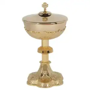 Vine Embossed Ciborium with Cover